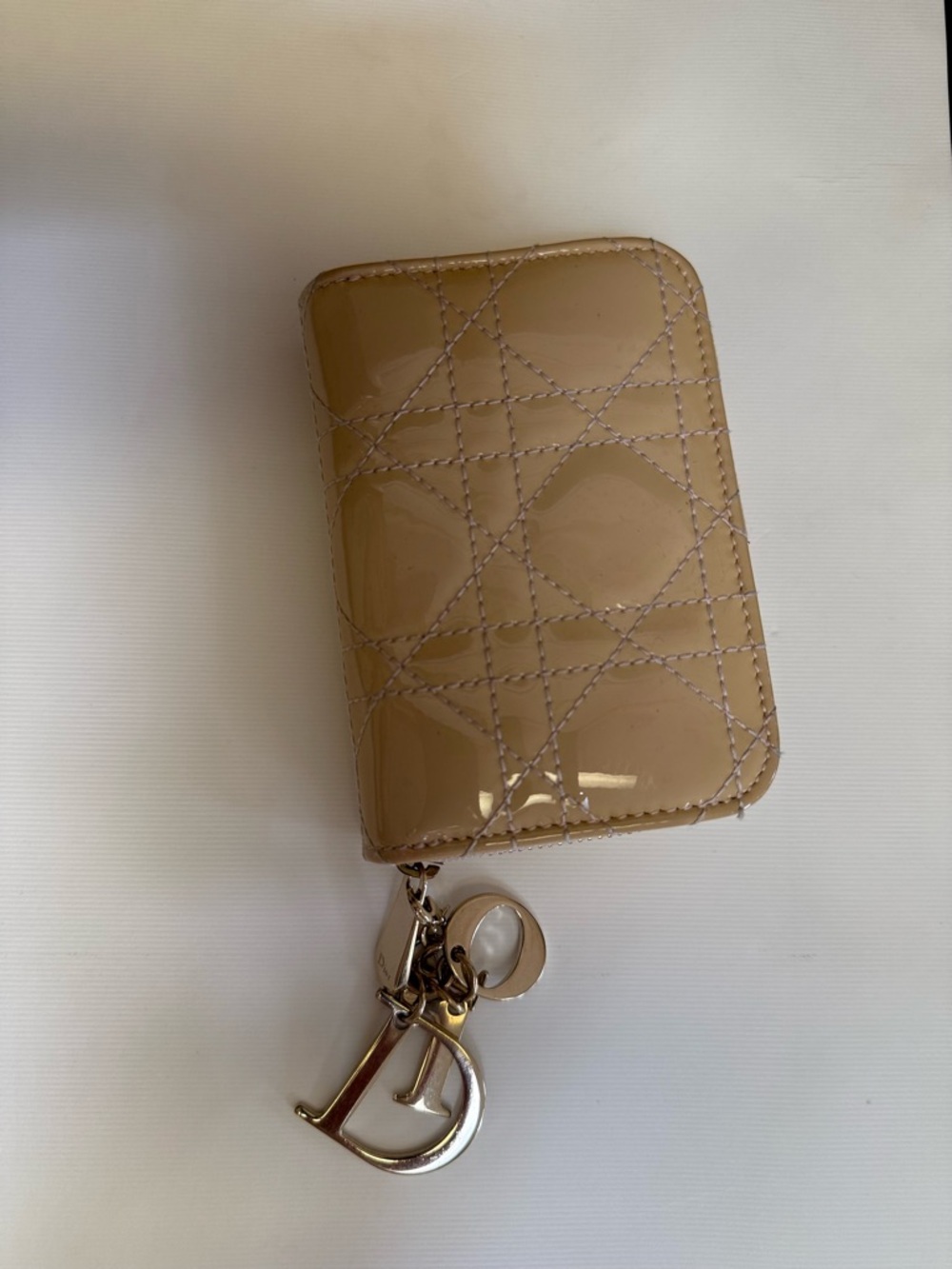 Dior Pink Leather Zip Card Wallet with Multi-Color Accordion Slots - Picture 2 of 3